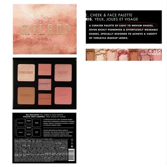 MILANI - NWT - All-Inclusive Eye, Cheek & Face Palette. 110 Light - Medium - Picture 15 of 16